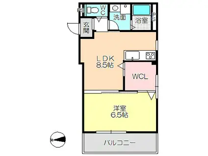 ICHITASU(1LDK/2階)の間取り写真