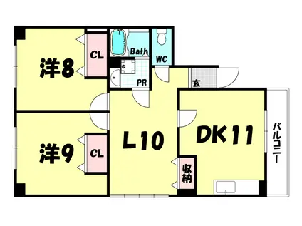 サンシャインコート(2LDK/3階)の間取り写真
