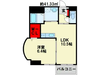 COCOメゾン(1LDK/10階)の間取り写真