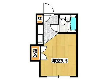 シャローム(ワンルーム/2階)の間取り写真