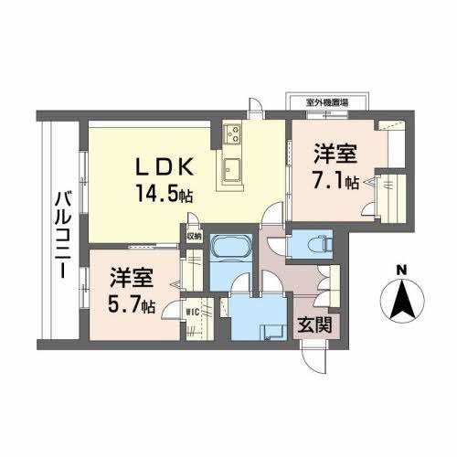 シャーメゾン タニガワ(2LDK/3階)の間取り写真