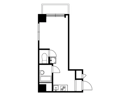 高輪ダイヤハイツ(ワンルーム/3階)の間取り写真