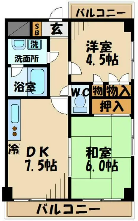 サンテラス府中 3階階 間取り