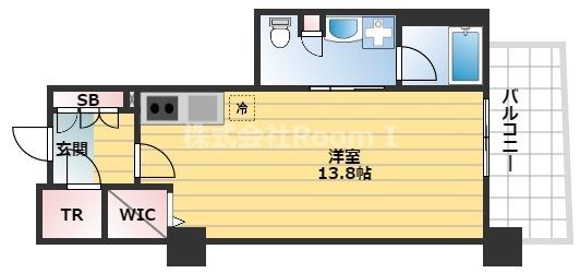 ロイヤルパークス桃坂(ワンルーム/10階)の間取り写真