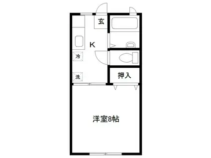 サンライフ貝二(1K/1階)の間取り写真
