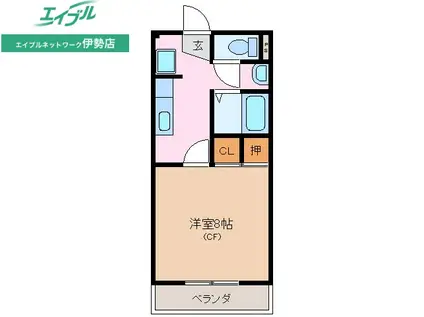 サープラス城南(1K/1階)の間取り写真