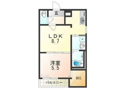 フジパレス住吉山之内II番館(1LDK/3階)の間取り写真