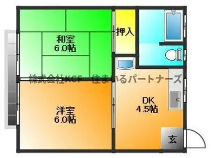 中央アパート(2DK/1階)の間取り写真