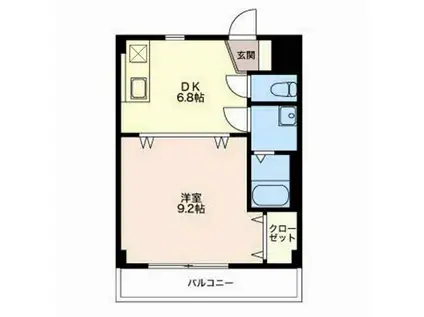 ディライト21(1DK/2階)の間取り写真