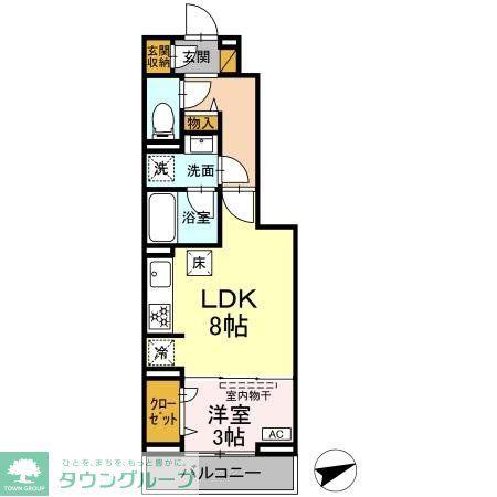 イースト COTE(1LDK/1階)の間取り写真