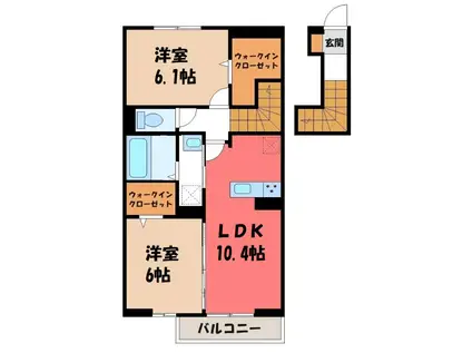 カサ・ルーナ(2LDK/2階)の間取り写真