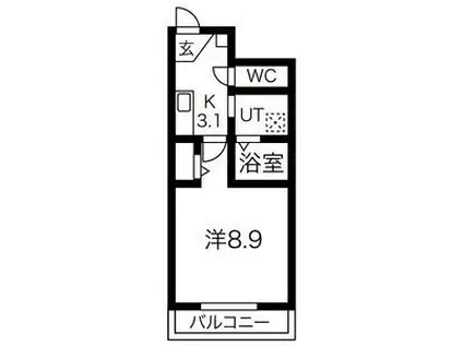 アイランドヴィレッジ本町(1K/1階)の間取り写真