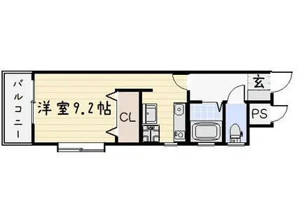 シェリール片野通(ワンルーム/3階)の間取り写真