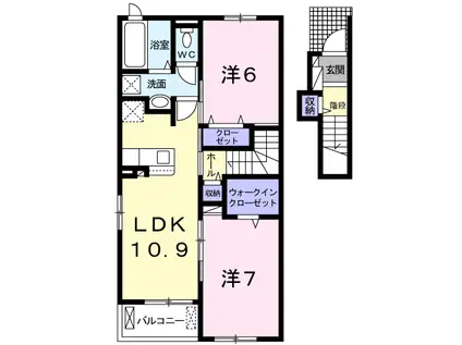 旭市鎌数 2021年築 2LDK(2LDK/2階)の間取り写真