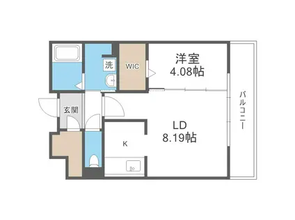 ジュノール手稲(1LDK/1階)の間取り写真