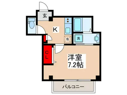 SK亀戸(1K/1階)の間取り写真