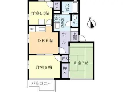 パークアベニューF(3DK/2階)の間取り写真