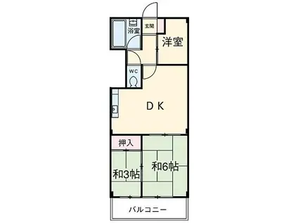 レジデンス丸新(3DK/2階)の間取り写真