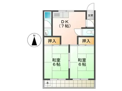 田中ビル(2DK/5階)の間取り写真