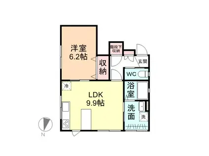 ナチュラルヴィレッジ町村II C棟(1LDK/1階)の間取り写真