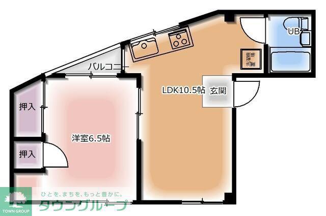 ちば家ビル(1LDK/3階)の間取り写真