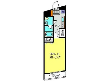 パークヒル(1K/3階)の間取り写真