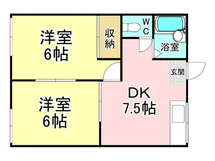 メゾントラッド(2DK/2階)の間取り写真