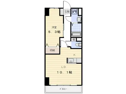 アーバンヒルズ城山1号館(1LDK/3階)の間取り写真