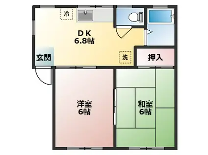 アイハイツ(2DK/1階)の間取り写真