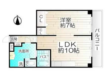 ジュエリー山手(1LDK/2階)の間取り写真