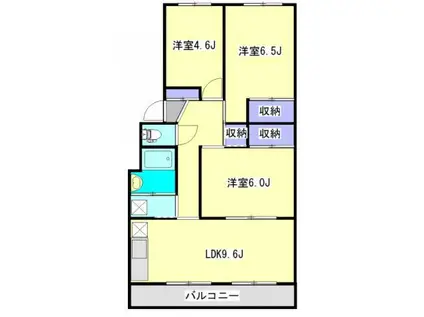 NJ北原(3LDK/4階)の間取り写真