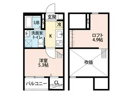 コンフォート上高畑 (1SK/1階)の間取り写真