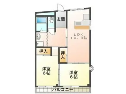 コーポ・スカイン(2LDK/3階)の間取り写真