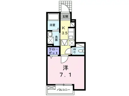 マイ ディア II(1K/1階)の間取り写真