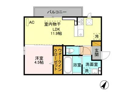 エスポワール寺尾台 A205(1LDK/2階)の間取り写真