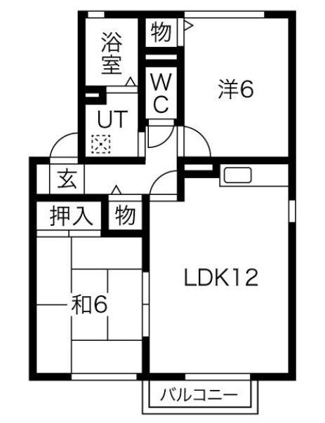 セジュール伊東(2LDK/1階)の間取り写真