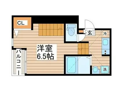 RIZEST郡山(1K/1階)の間取り写真