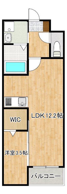 LIFEFIELD久留米(1LDK/2階)の間取り写真