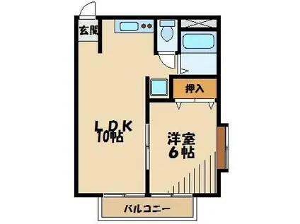 メゾンシャルマン(1LDK/1階)の間取り写真