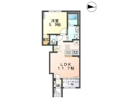 LE LIEN(1LDK/1階)の間取り写真