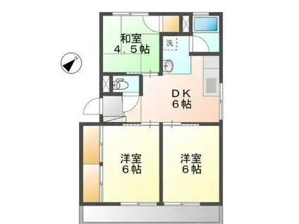 コーポ大坪(3DK/2階)の間取り写真