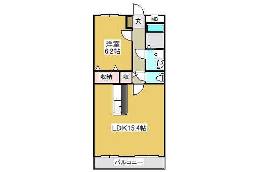ロジュマンOSD(1LDK/1階)の間取り写真