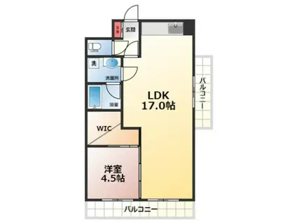日宝ポニクレール府中(1LDK/4階)の間取り写真