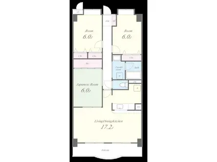 リーフマンション グランディア(3LDK/2階)の間取り写真