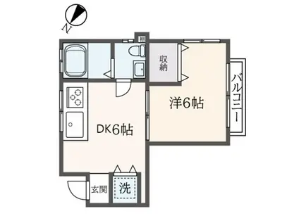 三星桜ハイツ(1DK/2階)の間取り写真