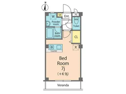 ブランモンターニュ(1K/1階)の間取り写真