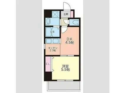 S-FORT江坂FIORE(1DK/7階)の間取り写真