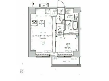 ベルシードアルファ押上イースト(1LDK/7階)の間取り写真