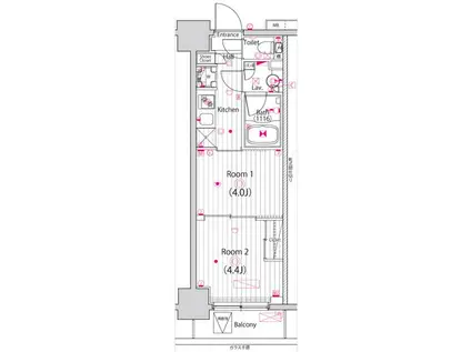 ガーラ・ステーション川崎平間(2K/3階)の間取り写真