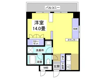 ワルツ元浜(ワンルーム/5階)の間取り写真